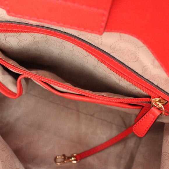 Michael Kors Tote Hamilton Red Leather Satchel Purse Large Gold Hardware - Picture 9 of 11